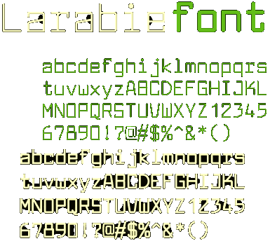 Zip file containing freeware truetype font